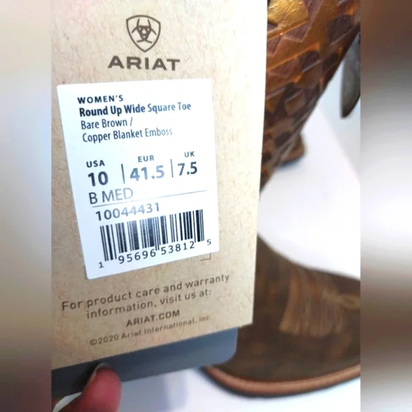 Ariat Round Up Wide Square Toe‎ Boots, NWT, Size 10| EUR 41.5 - Picture 7 of 11